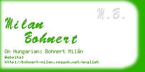milan bohnert business card