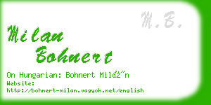 milan bohnert business card